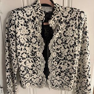 St. John Evening Black and White Knit Jacket